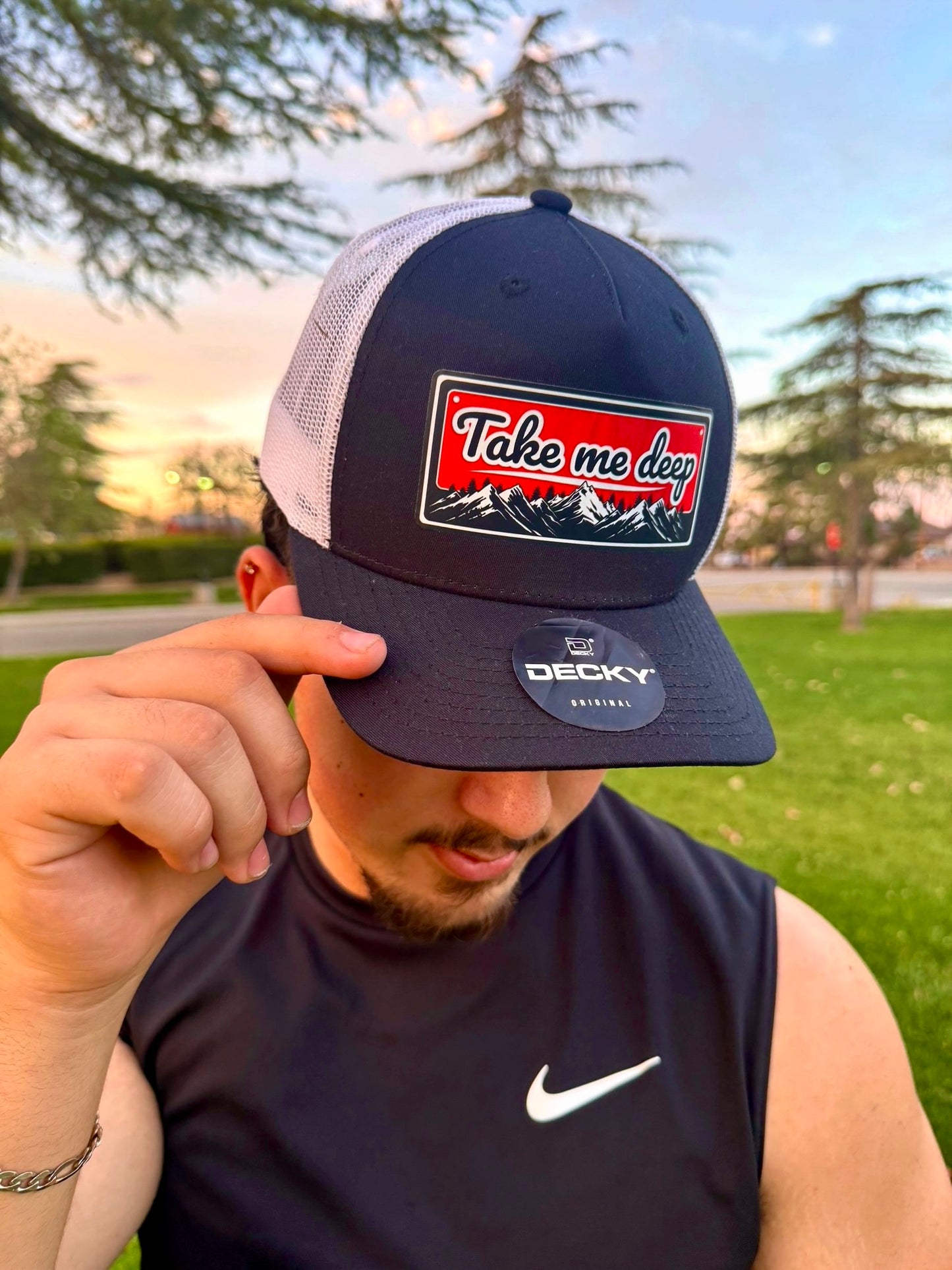 Mid Profile Trucker Hat – 5 Panel Structured Cap Design & Take Me Deep