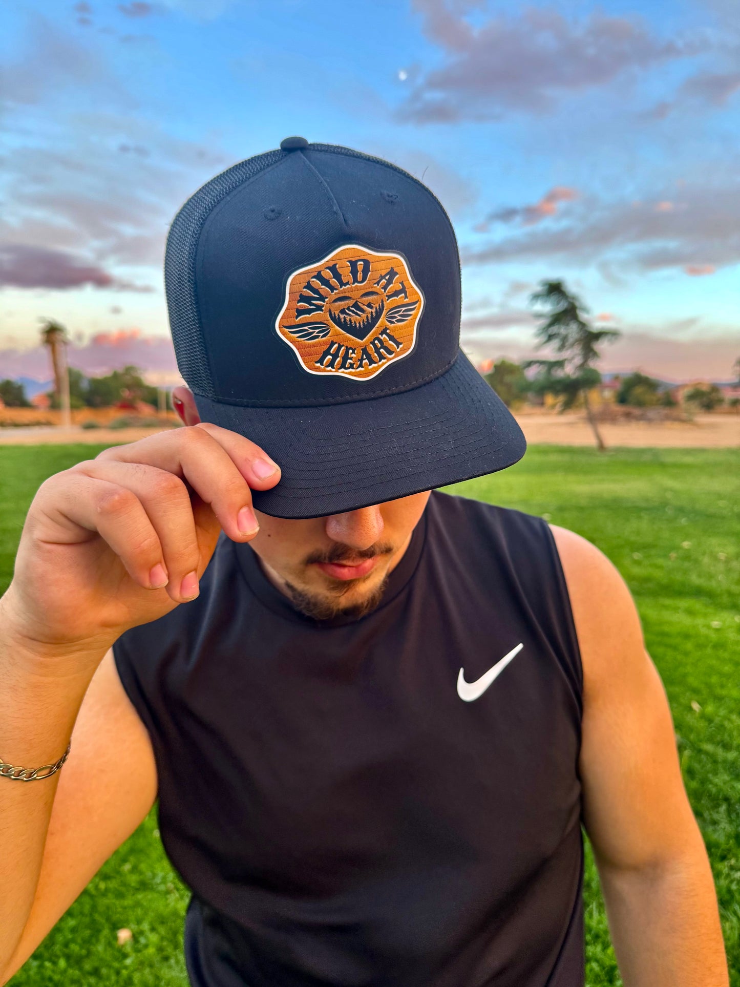 Wild at Heart Trucker Hat-Black/Black