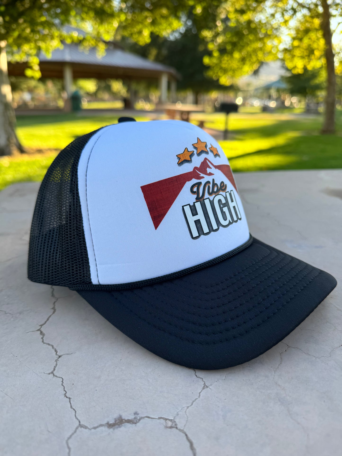 Vibe High – Mid Profile 5 Panel Foam Trucker Hat