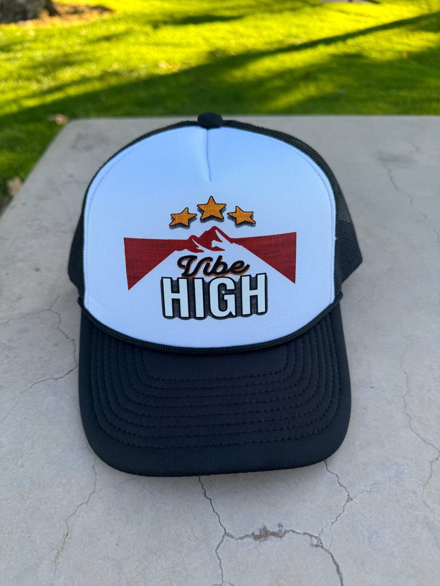 Vibe High – Mid Profile 5 Panel Foam Trucker Hat