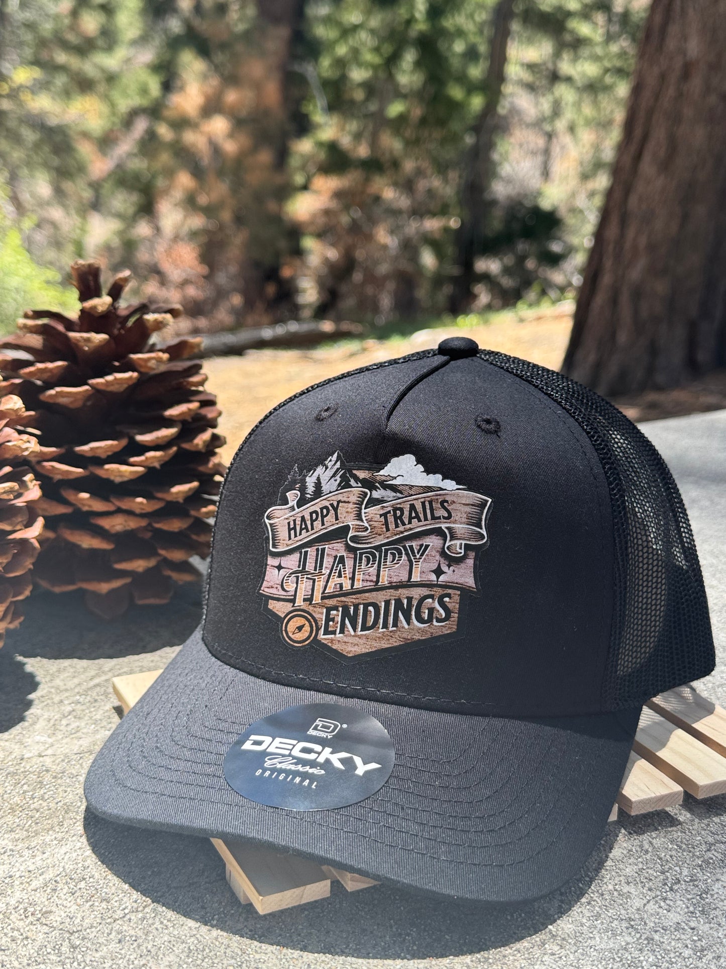 Happy Trails, Happy Endings Trucker Hat