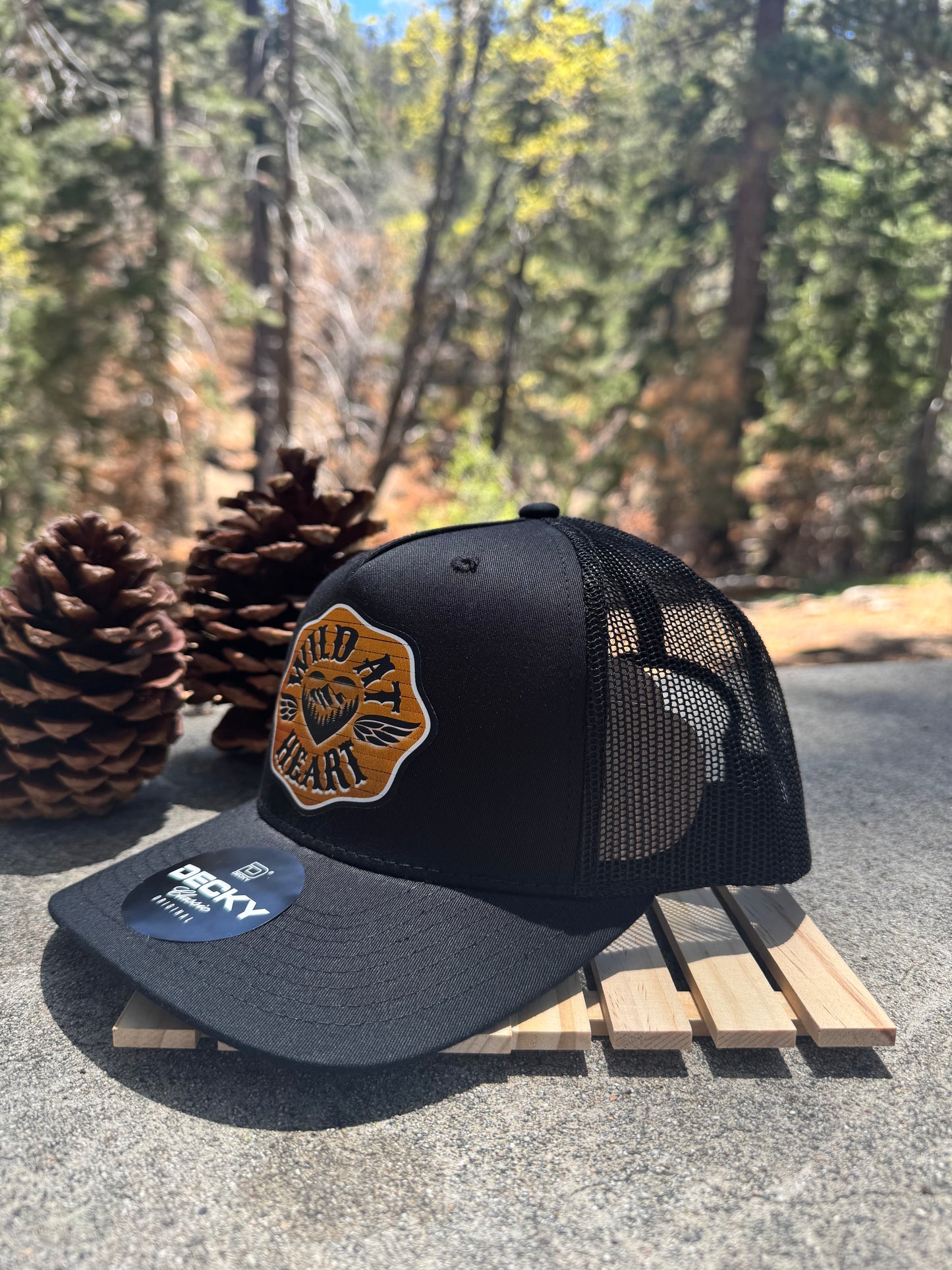 Wild at Heart Trucker Hat-Black/Black