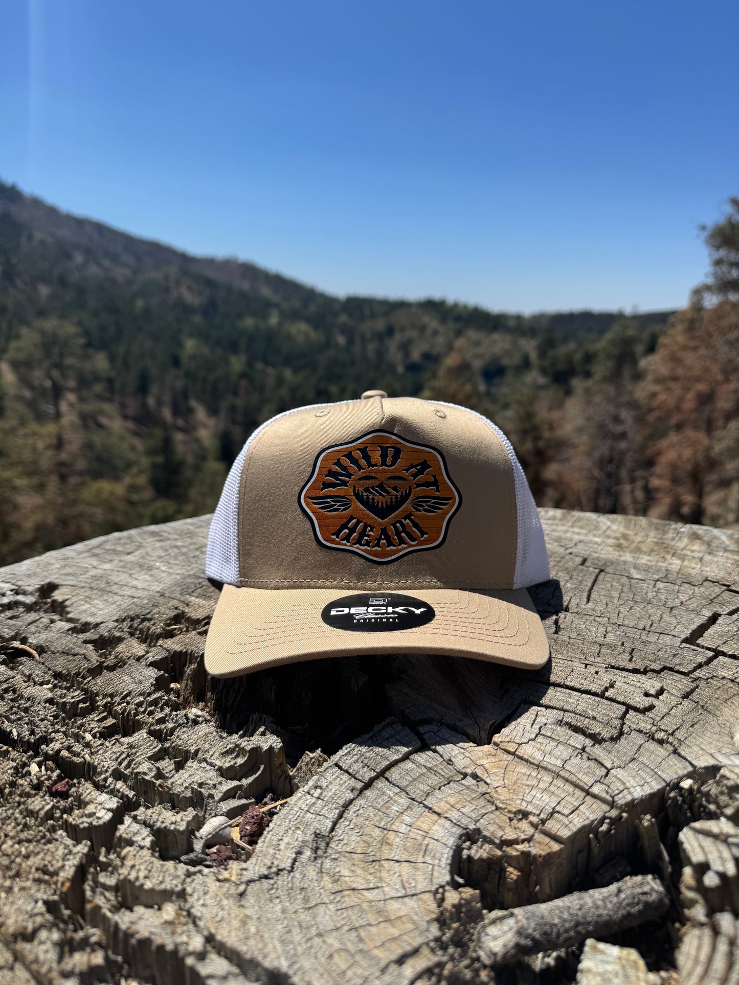 Wild at Heart Trucker Hat- Khaki/White