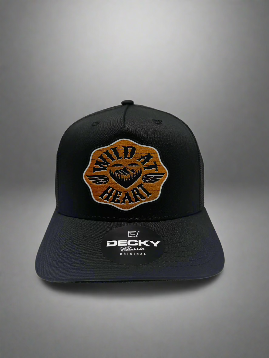 Wild at Heart Trucker Hat-Black/Black