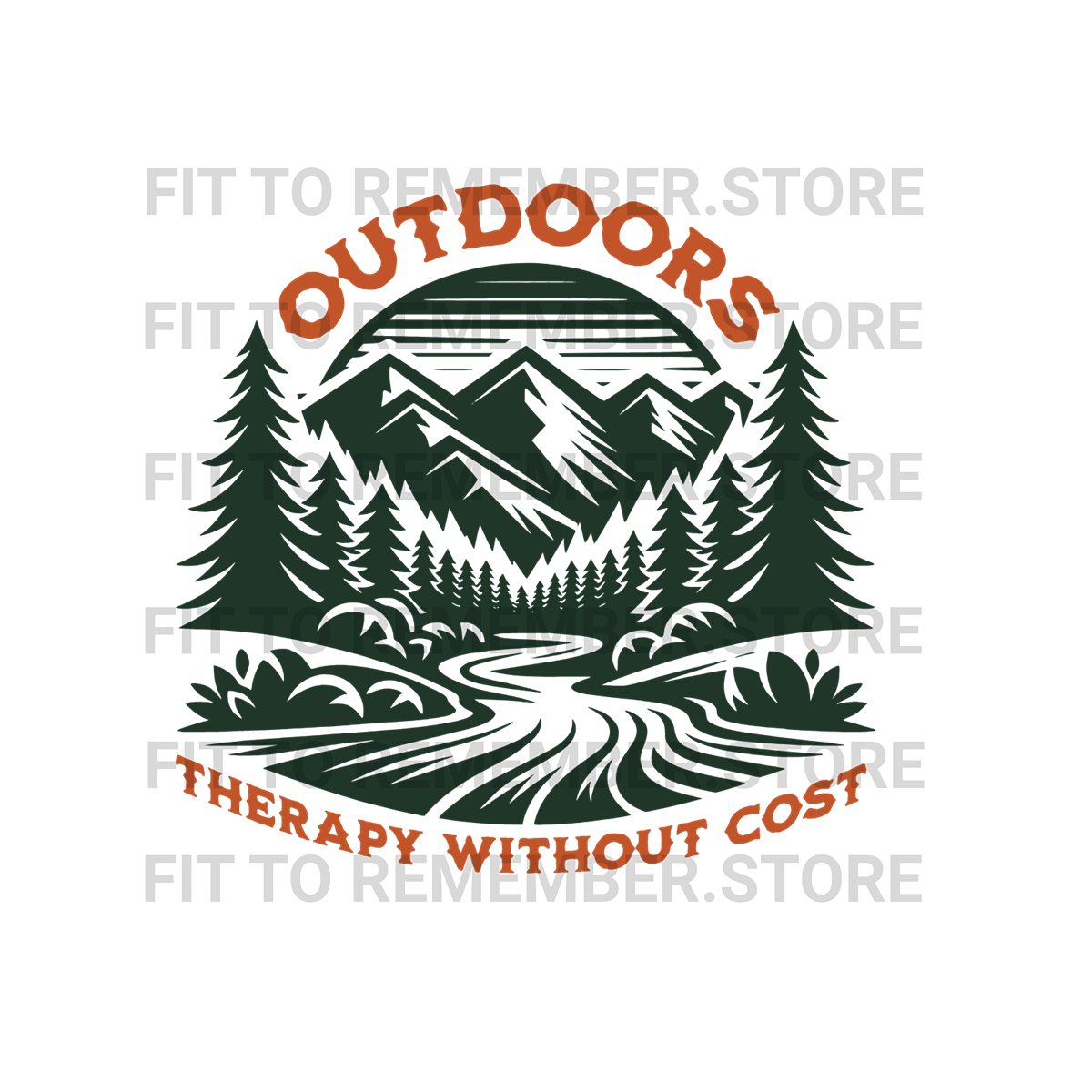 Outdoors "Therapy without Cost" DTF Design -Instant Download