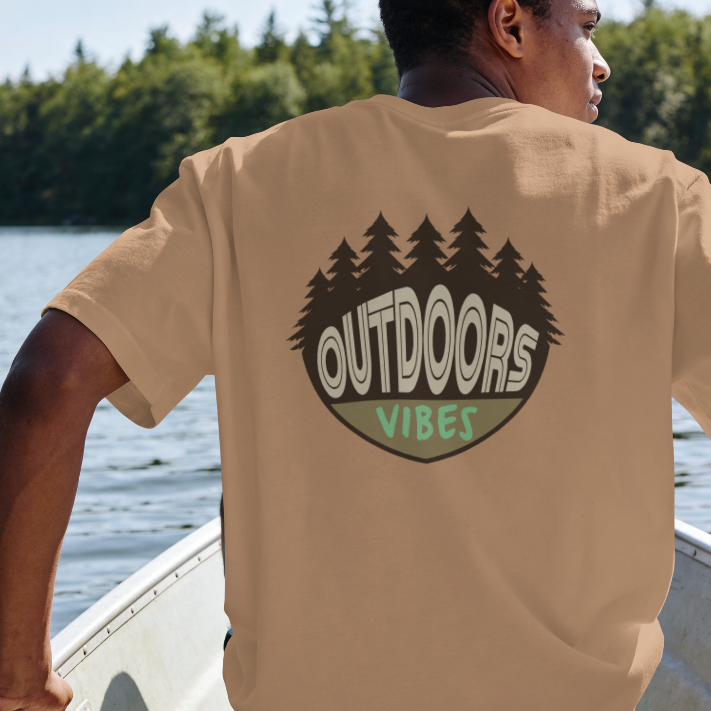Outdoor Vibes Vintage Nature Patch PNG Design