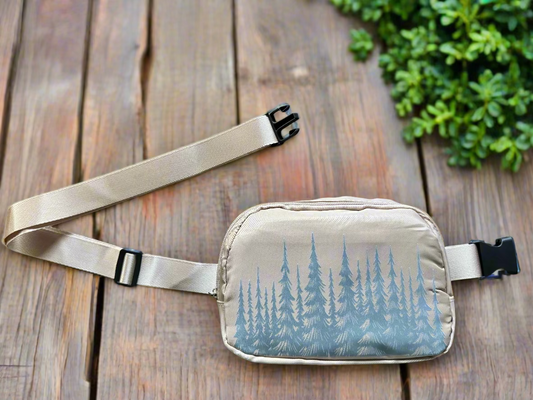 Adventure-Ready Fanny Pack – Forest Trees Design