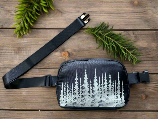 Adventure-Ready Fanny Pack – Forest Trees Design