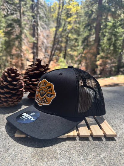 Wild at Heart Trucker Hat-Black/Black