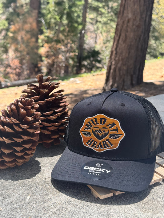Wild at Heart Trucker Hat-Black/Black