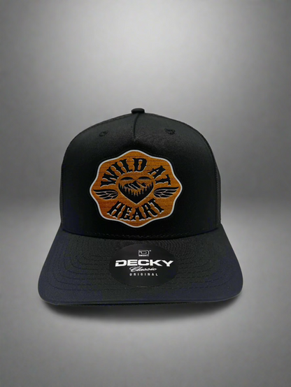 Wild at Heart Trucker Hat-Black/Black