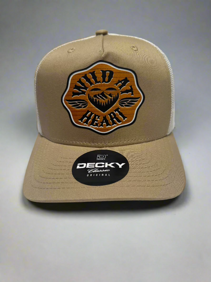Wild at Heart Trucker Hat- Khaki/White