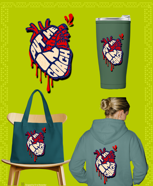 Put Me in Coach – Bold Anatomical Heart Graphic – Digital PNG Download | Hoodies, Stickers, Crossbody Bags