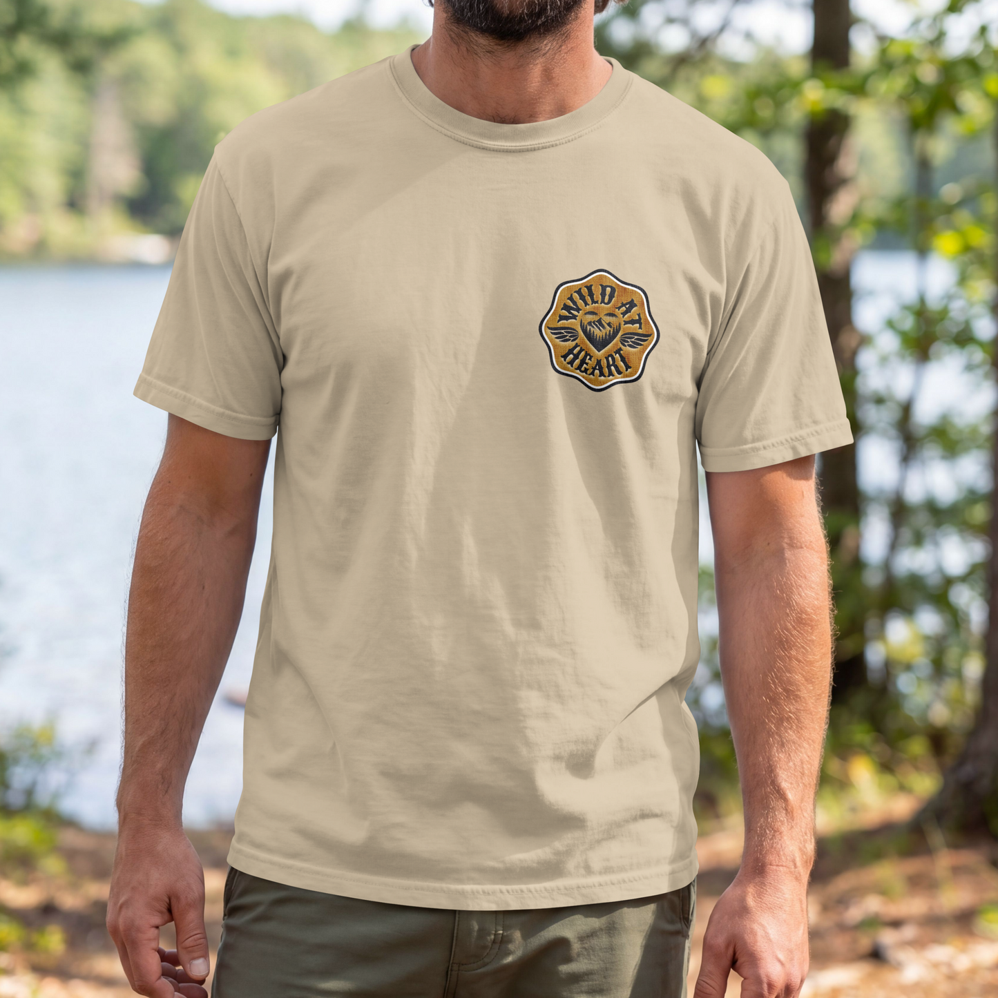 Wild at Heart Vintage Outdoor Adventure Patch PNG Design