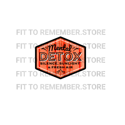 Mental Detox – “Silence, Sunlight & Fresh Air” Orange DTF Design (Instant Download)