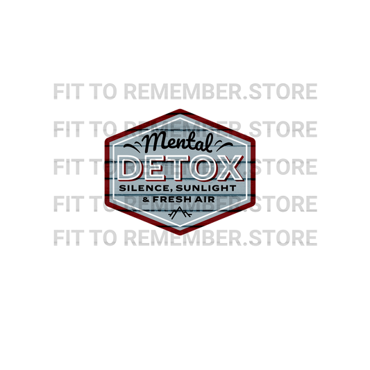 Mental Detox – “Silence, Sunlight & Fresh Air” Blue DTF Design (Instant Download)