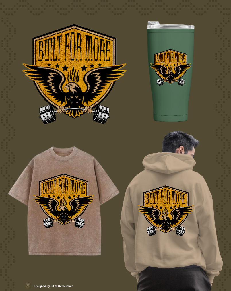 Built For More Eagle Barbell Gym Design – Digital PNG Download | Tees, Hoodie, Hats