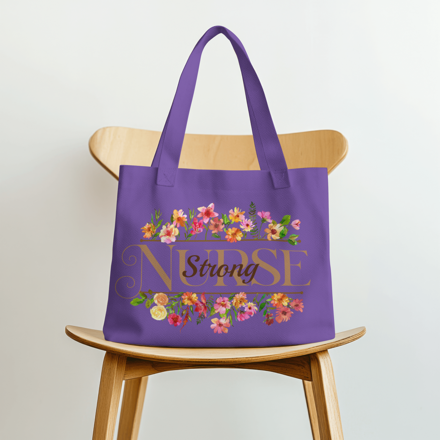 Nurse Strong in Bloom– Digital PNG Download | Tote Bag, Hoodie, T-Shirt