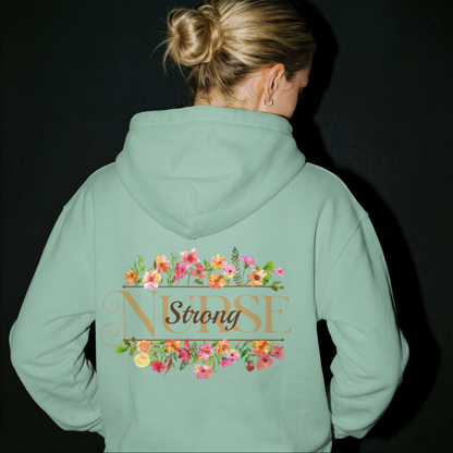 Nurse Strong in Bloom– Digital PNG Download | Tote Bag, Hoodie, T-Shirt