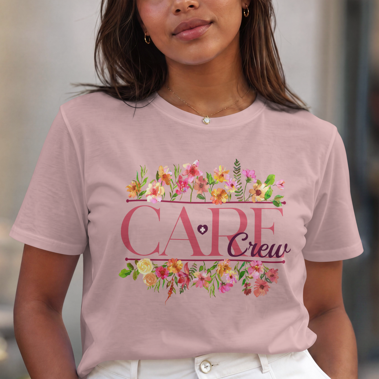 Care Crew Floral Healthcare Team Design – Digital PNG Download | Crossbody Bag, Hoodie, T-Shirt