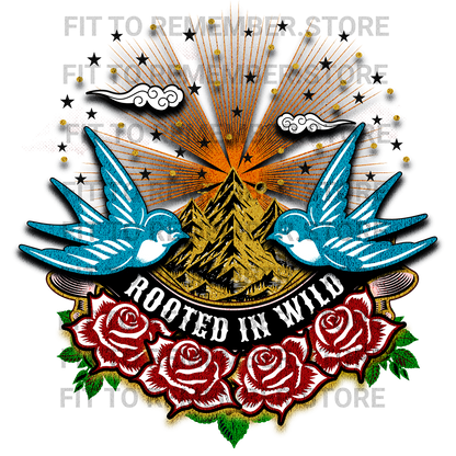 Rooted in Wild – Tattoo Style DTF Design (Instant Download)