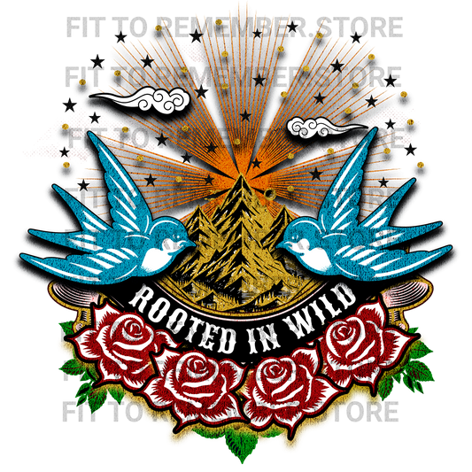 Rooted in Wild – Tattoo Style DTF Design (Instant Download)