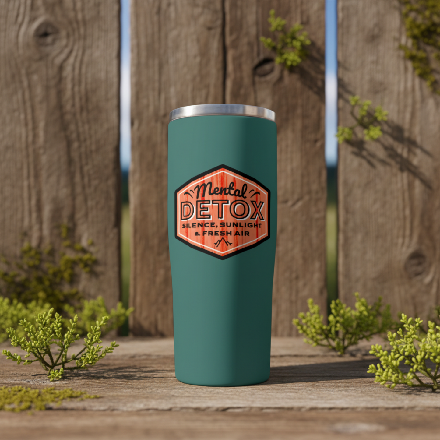 Mental Detox – “Silence, Sunlight & Fresh Air” Orange– Digital PNG Download | Baseball Hats, Hoodies, String Bags
