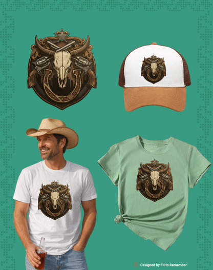 Outlaw Longhorn Emblem Design – Digital PNG Download for T-Shirts, hats, hoodies