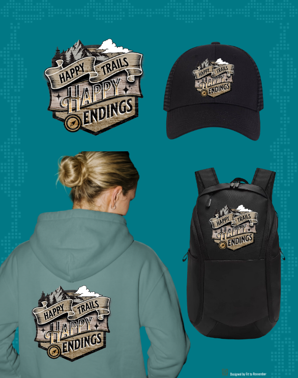 Happy Trails / Happy Endings– Digital PNG Download | Snapbacks, Tumblers, Bucket Hats