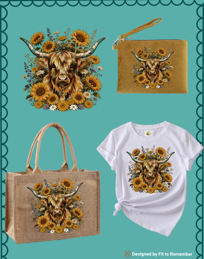Rustic Boho Highland Cow Western – Digital PNG Download | T-shirts, Hoodies, Tank Tops