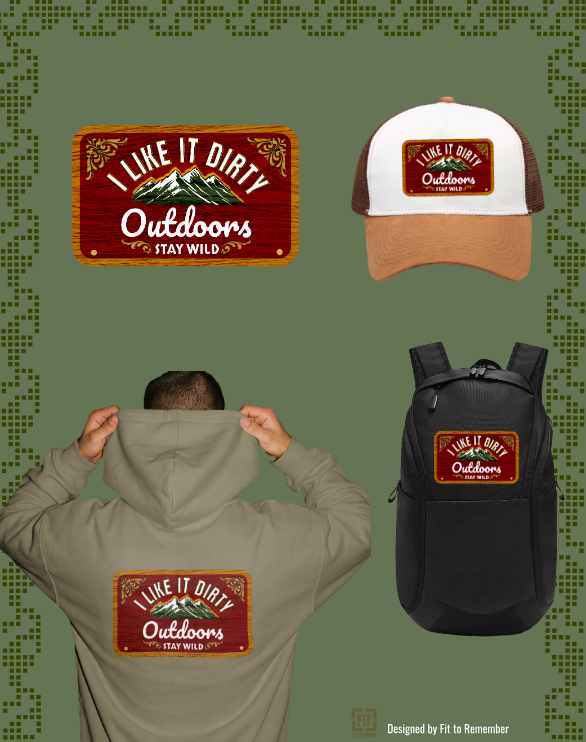 "I like it Dirty" Outdoors” Red – Digital PNG Download | Stickers, Planner Labels, Laptop Decals