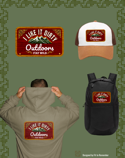"I like it Dirty" Outdoors” Red – Digital PNG Download | Stickers, Planner Labels, Laptop Decals
