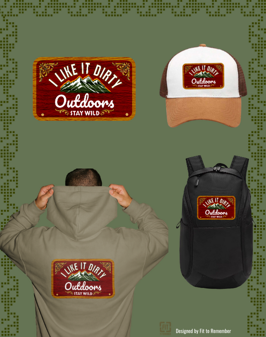 "I like it Dirty" Outdoors” Red – Digital PNG Download | Stickers, Planner Labels, Laptop Decals