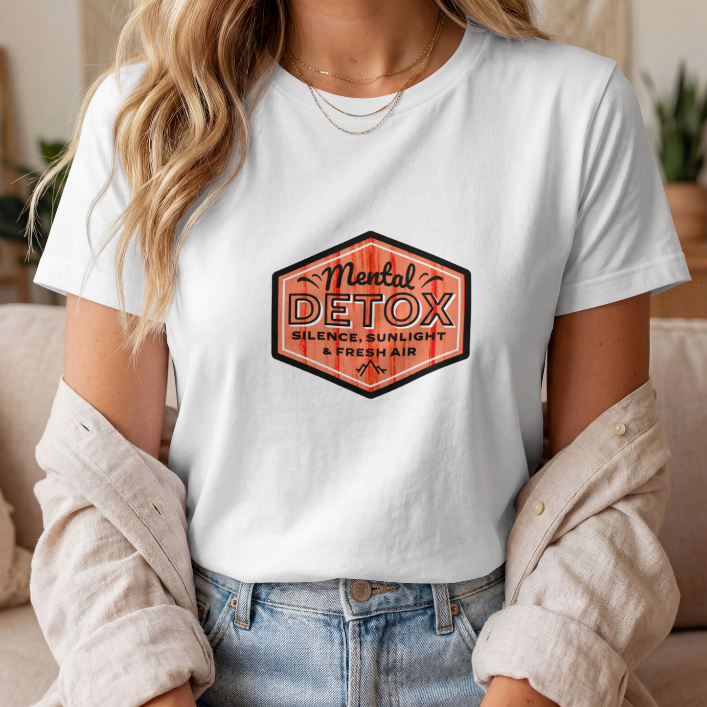 Mental Detox – “Silence, Sunlight & Fresh Air” Orange– Digital PNG Download | Baseball Hats, Hoodies, String Bags
