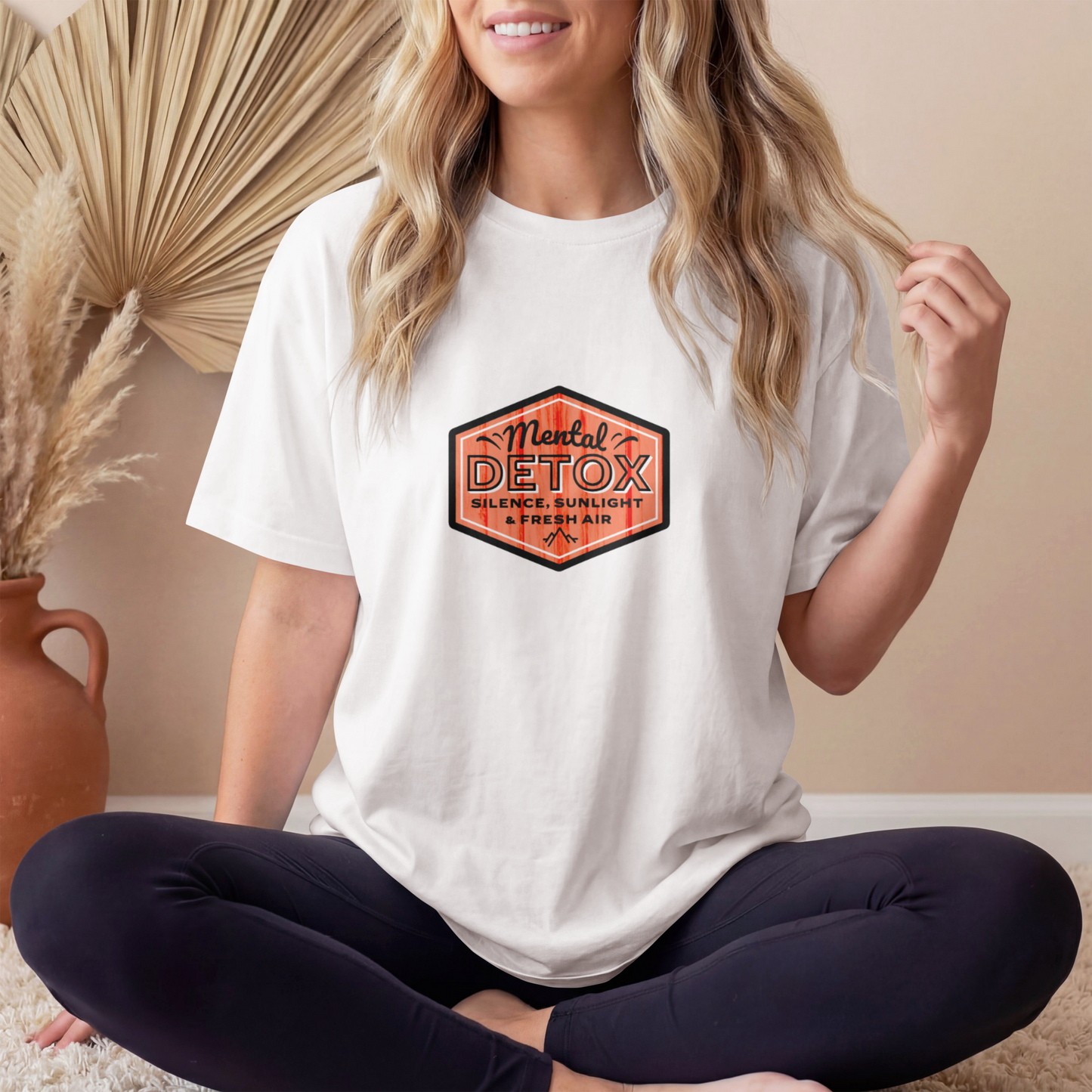 Mental Detox – “Silence, Sunlight & Fresh Air” Orange– Digital PNG Download | Baseball Hats, Hoodies, String Bags
