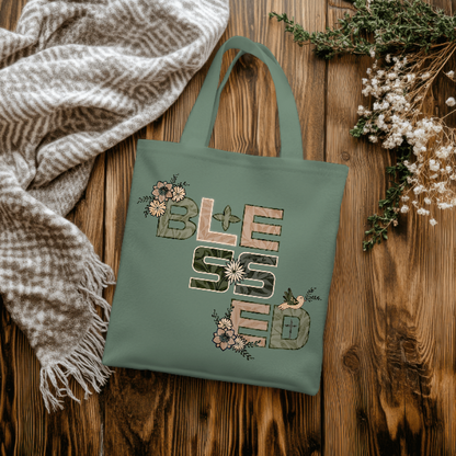 Blessed – Bright Floral Typography Inspirational Design – Digital PNG Download | Sweaters, Tote Bags, Wall Art