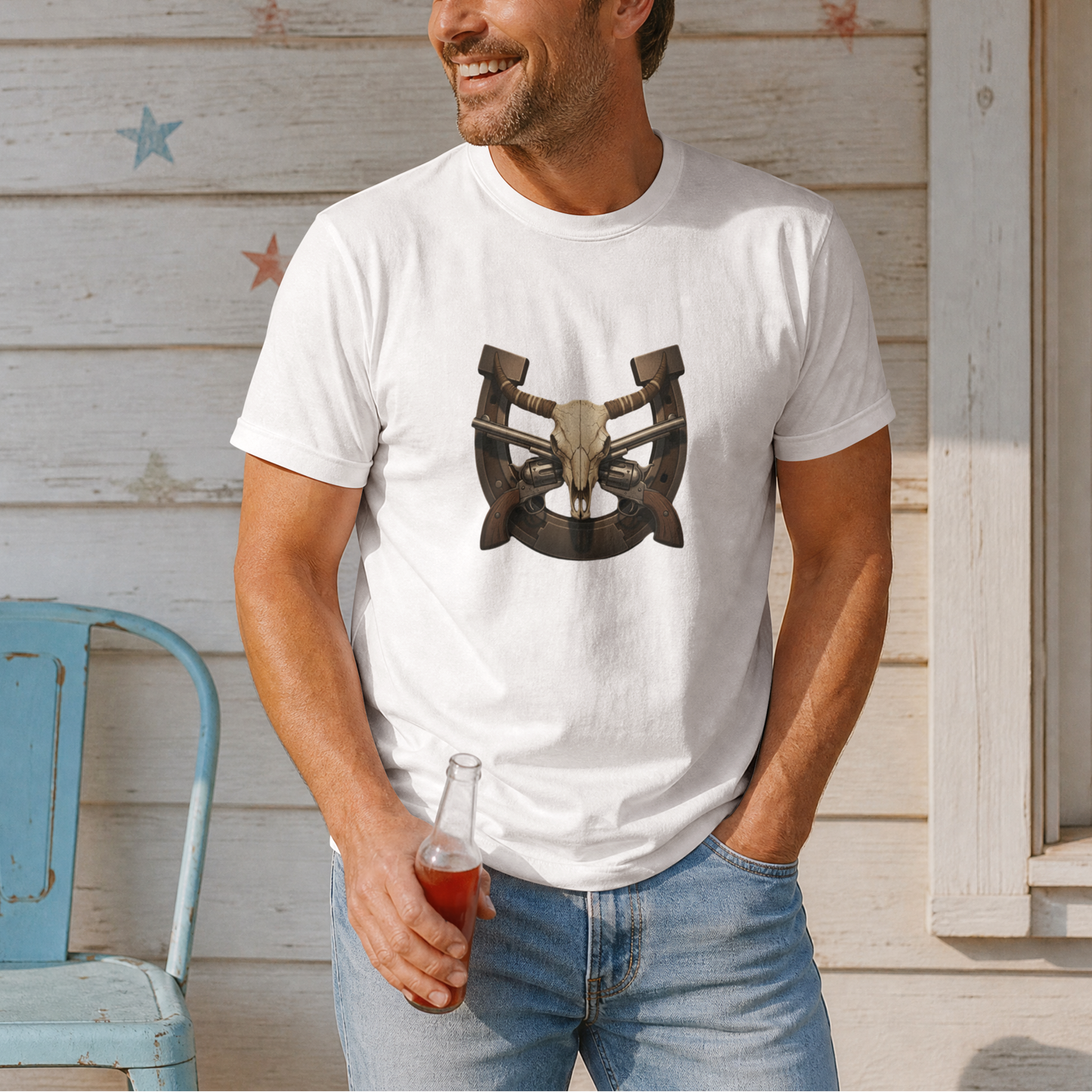 Frontier Steel & Horns Design– Digital PNG Download for T-Shirts, hats, hoodies