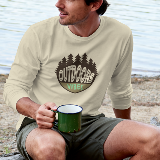 Outdoor Vibes Vintage Nature Patch PNG Design