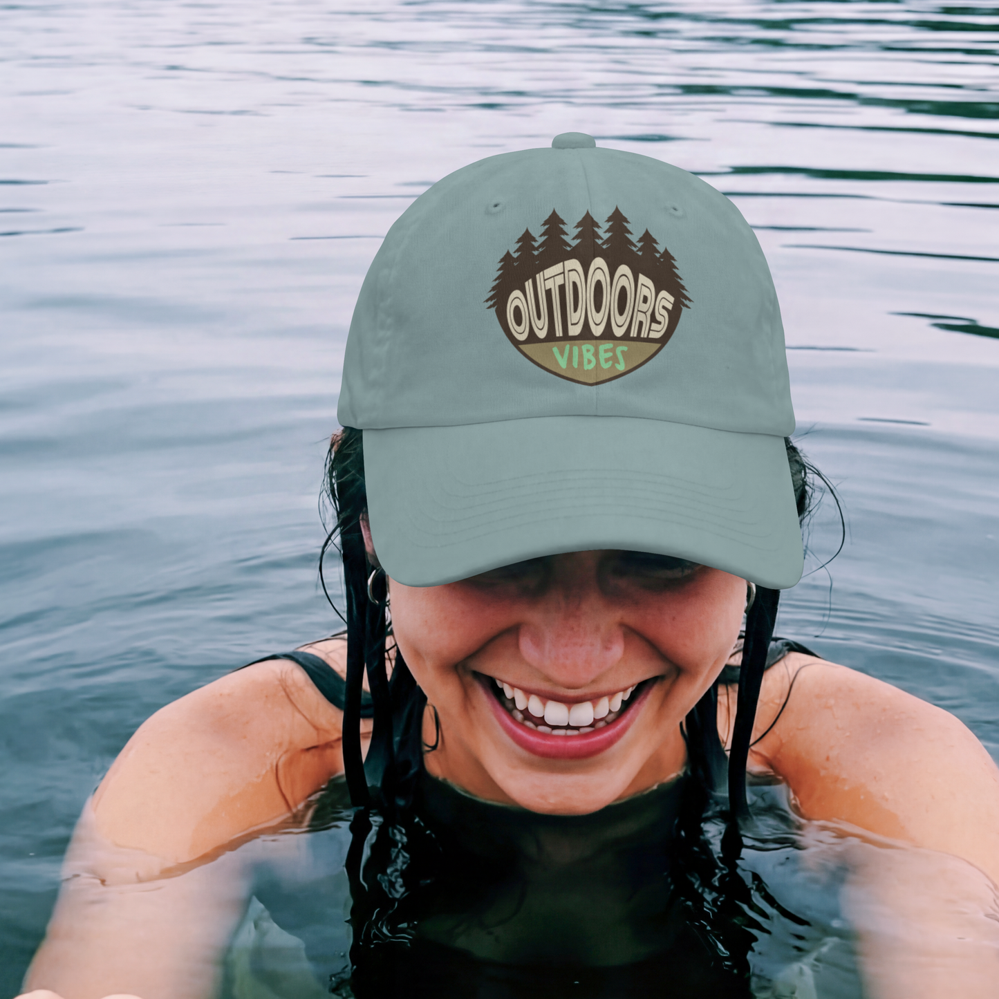 Outdoor Vibes Vintage Nature Patch PNG Design