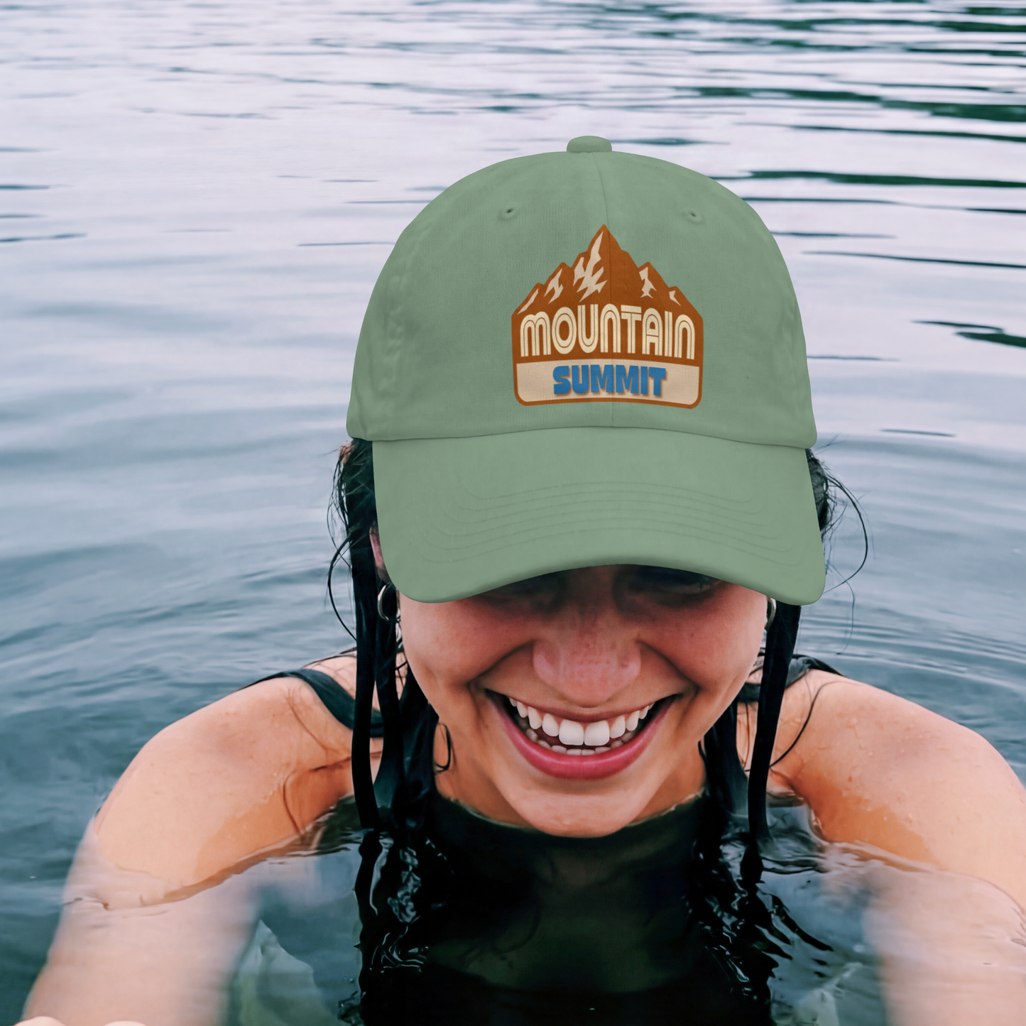 Mountain Summit Retro Outdoor Adventure Patch PNG Design