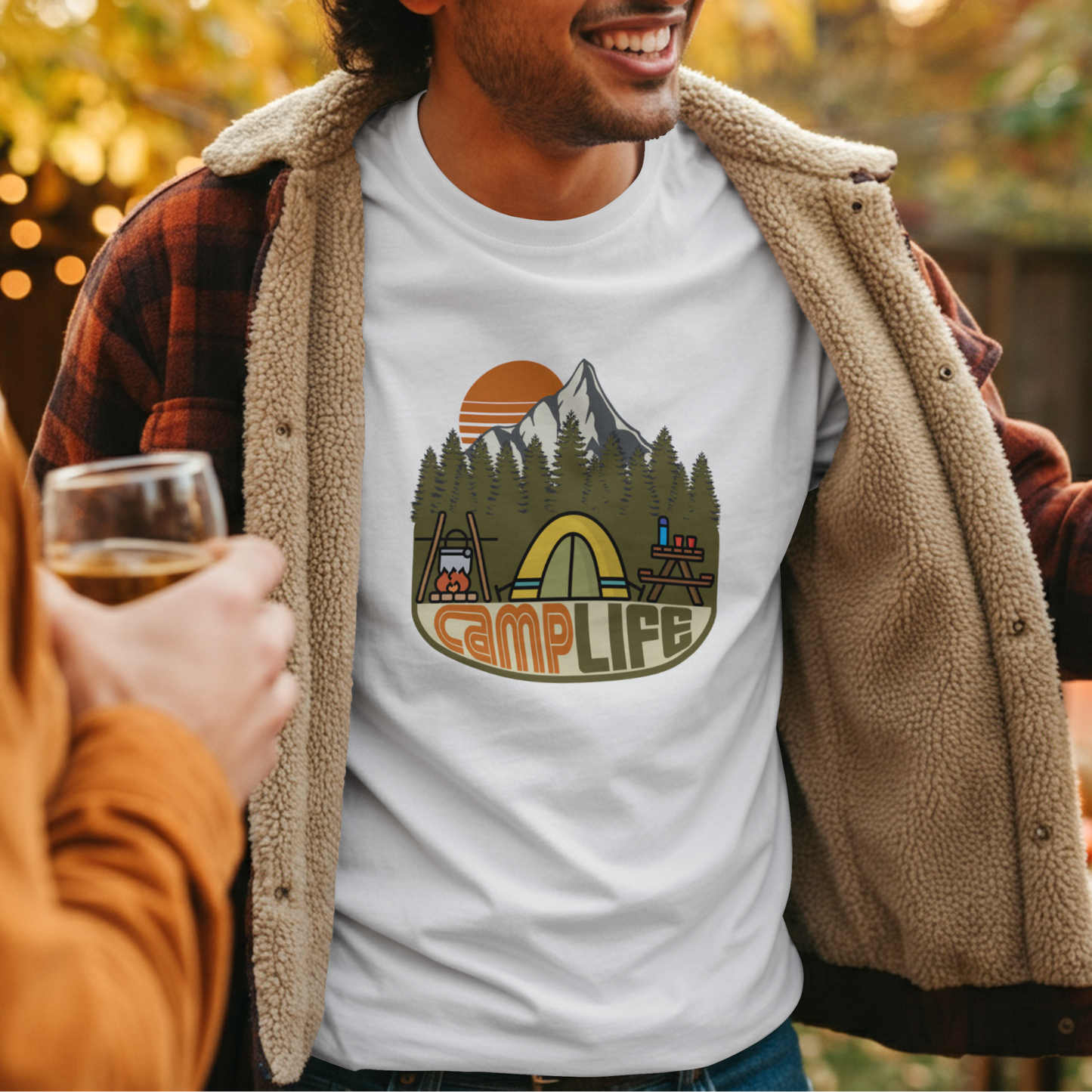 Camp Life Vintage Camping Patch PNG Design