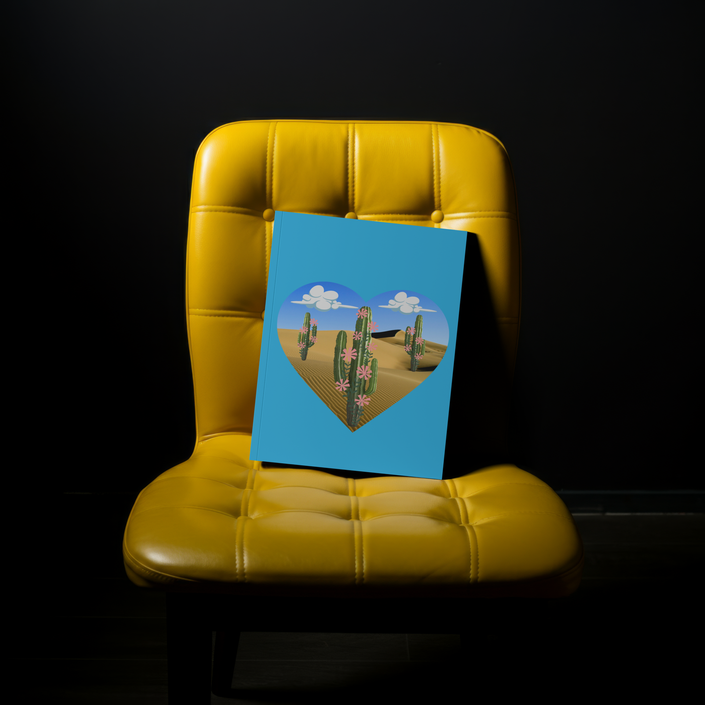 Desert Bloom Cactus Heart PNG Design