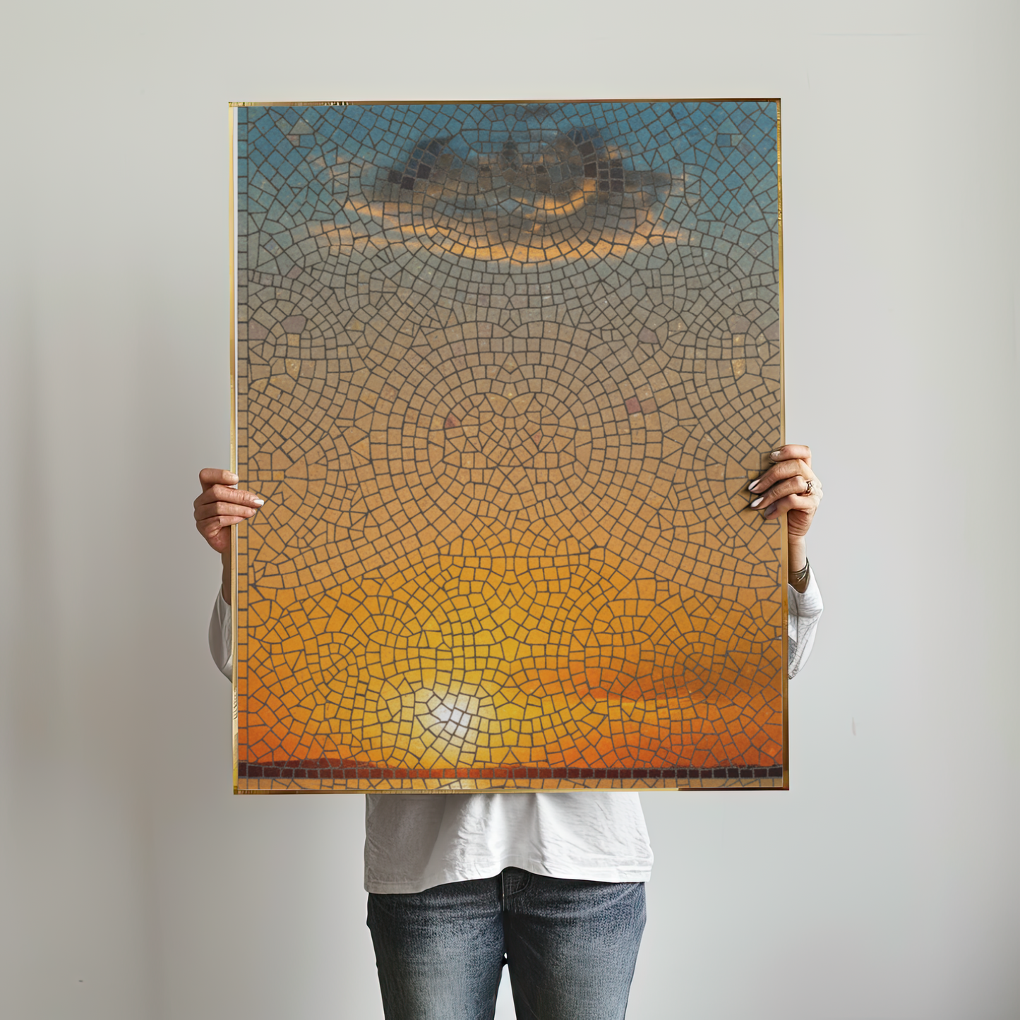 Sunset Mosaic Sky PNG Design |