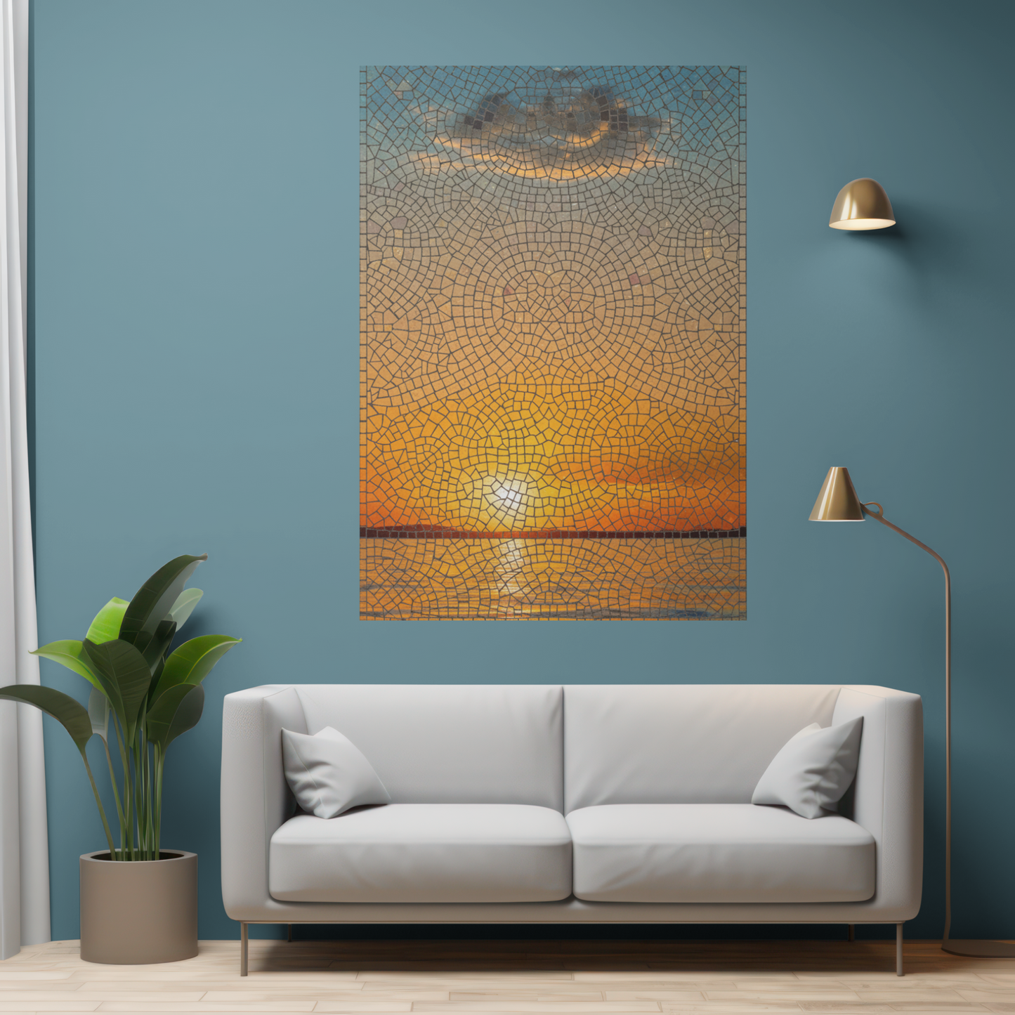 Sunset Mosaic Sky PNG Design |