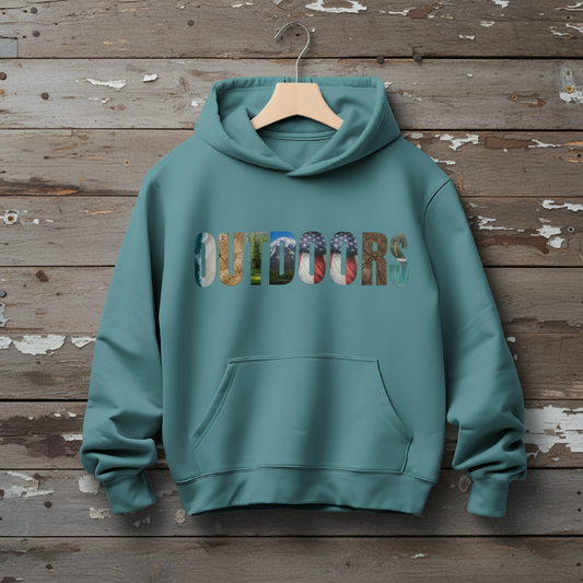OUTDOORS – Nature-Themed Letter – Digital PNG Download | Bucket Hat, Stickers, Posters