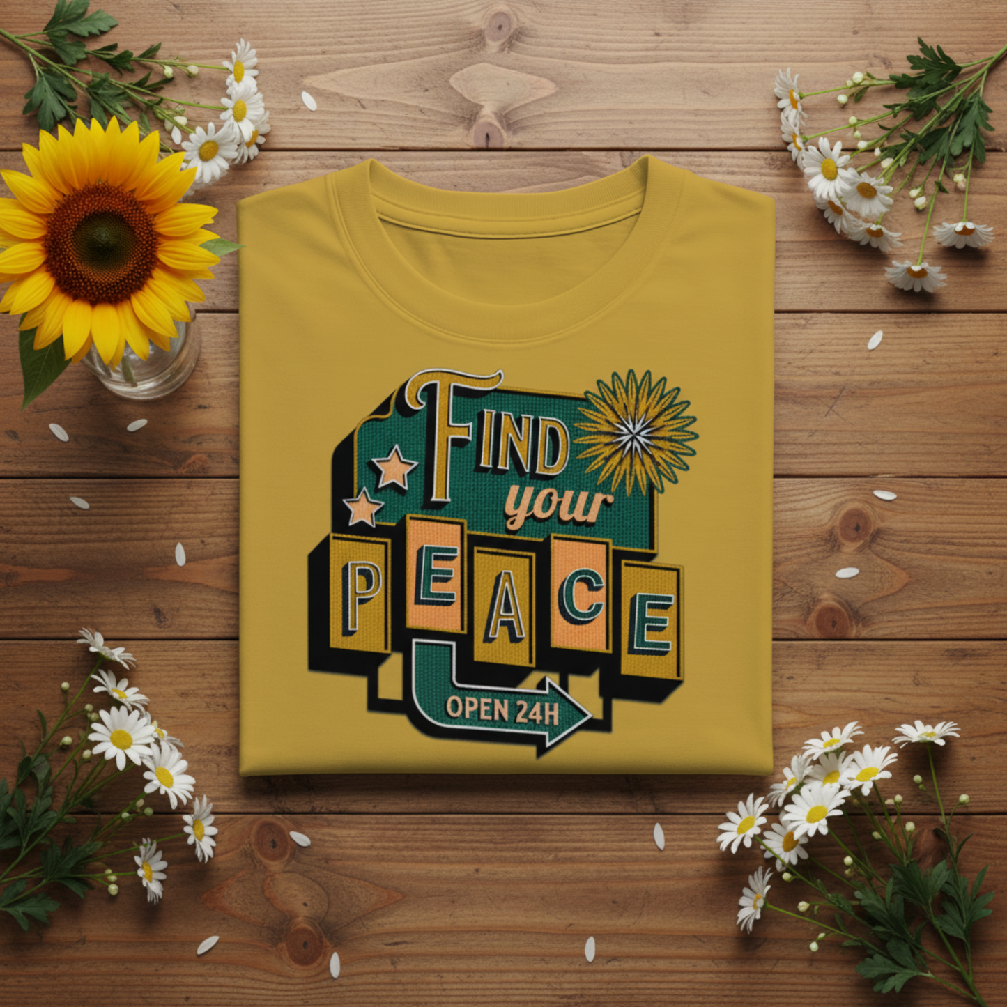 Find Your Peace Retro Sign – Digital PNG Download | T-shirts, Mugs, Tote Bags