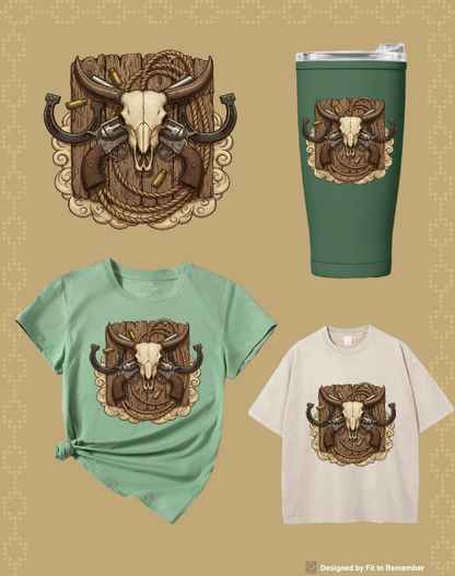 Lucky Outlaw Emblem Design– Digital PNG Download for T-Shirts, mugs, hoodies