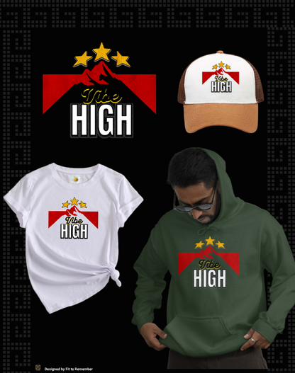 Vibe High – Mountain & Starry Sky – Digital PNG Download | Hats, Hoodies, String Bags