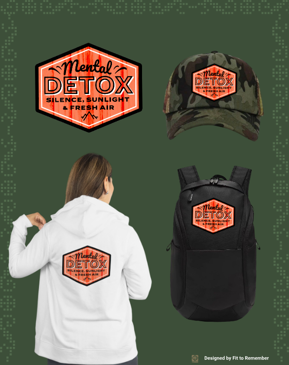 Mental Detox – “Silence, Sunlight & Fresh Air” Orange– Digital PNG Download | Baseball Hats, Hoodies, String Bags