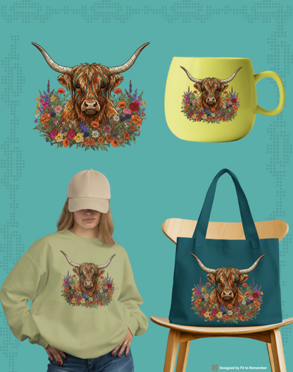 Wildflower Highland Beauty– Digital PNG Download | Mugs, Tees, Sweaters